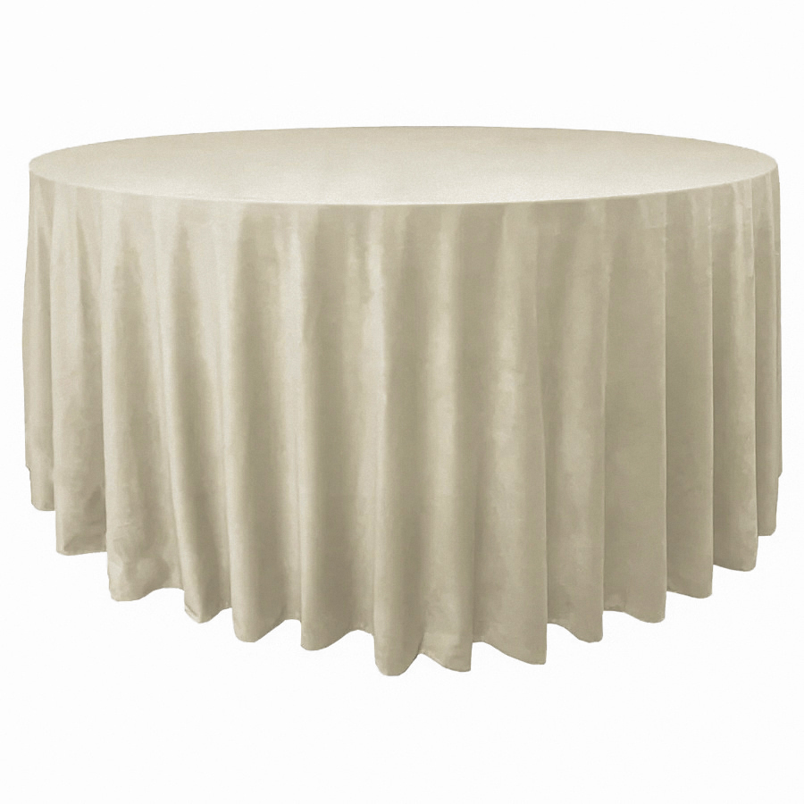 Скатерть велюр, круглая, песочная