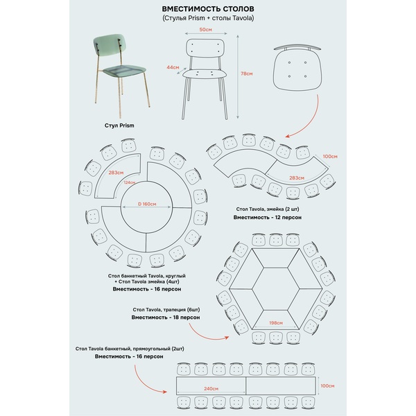 Стол Tavola банкетный, прямоугольный - изображение 4