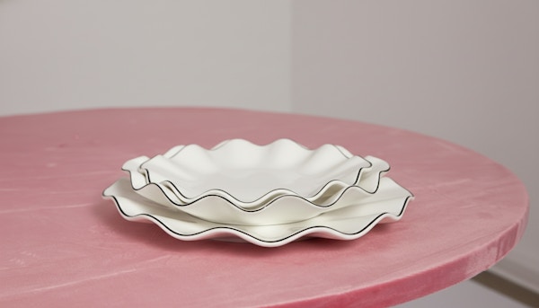 Порционная тарелка Lotus black rim M