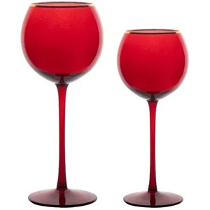 Сет бокалов Siren рубиновых с золотой каймой - изображение 1