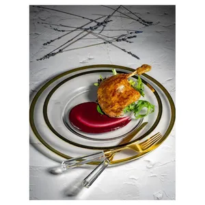 Столовые приборы Prism прозрачно-золотые, сет 4 предмета - изображение 2