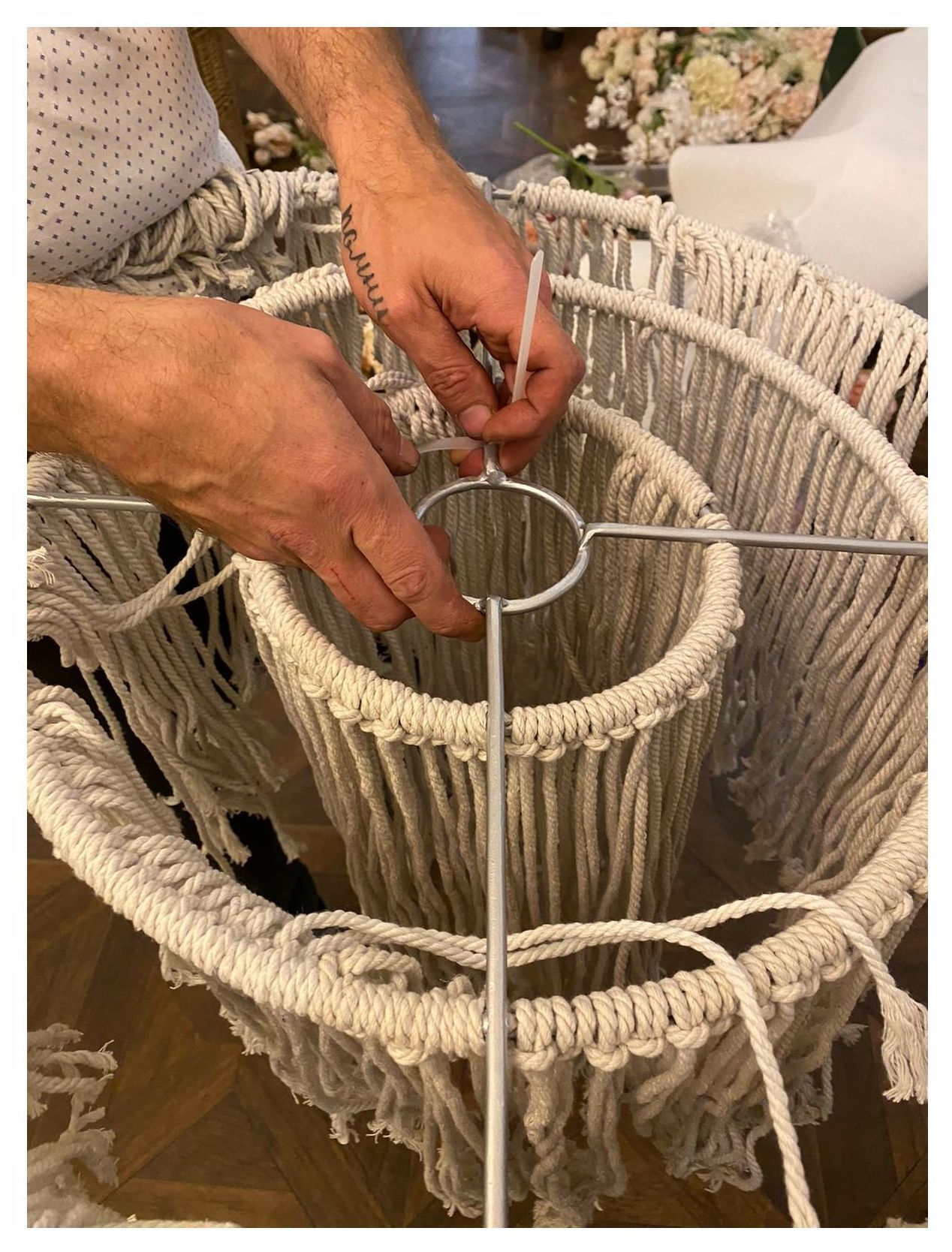 Люстра декоративная макраме, без освещения, Noodles S