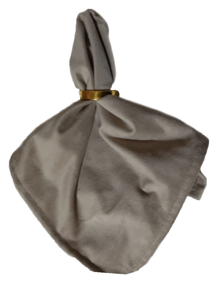 Салфетка велюр, серо-бежевая