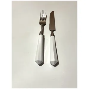 Столовые приборы Prism бело-серебряные, сет 4 предмета - изображение 3