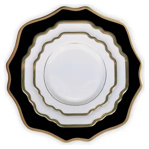 Сет тарелок Anna, 3 шт c черным подтарельником