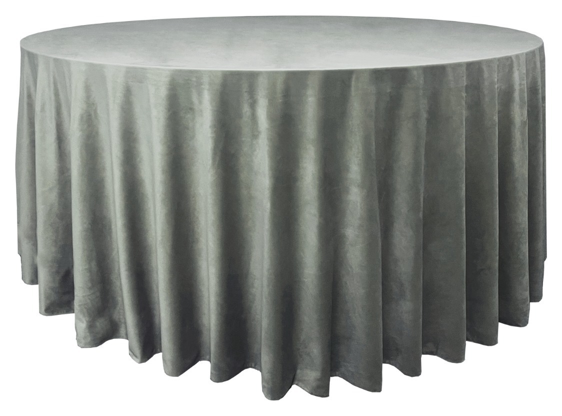 Скатерть велюр, круглая, эвкалипт