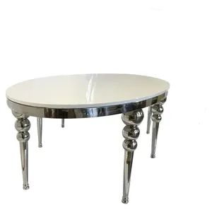 Стол Oval-Silver 400 (белый глянцевый МДФ) - изображение 3