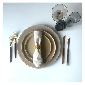 Сервировочная тарелка Nelson бежевая - изображение 3