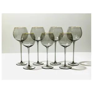 Сет бокалов Siren дымчатых с золотой каймой - изображение 7