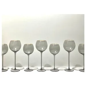 Сет бокалов Siren дымчатых с золотой каймой - изображение 8