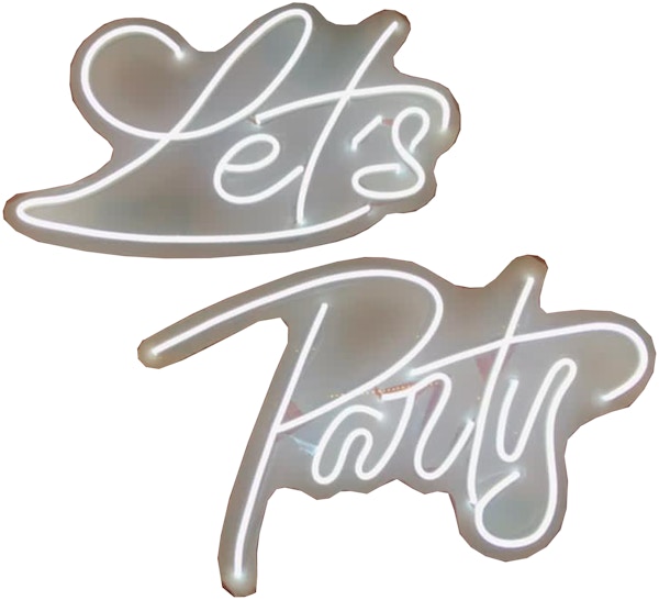 Неоновая надпись "Let's Party"