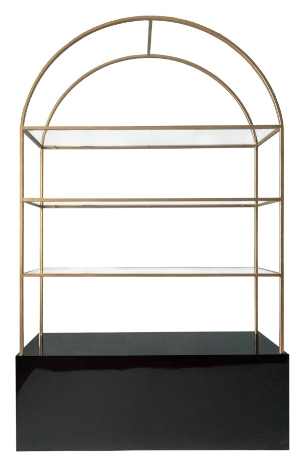 Стеллаж с черной тумбой Archie Black Gold