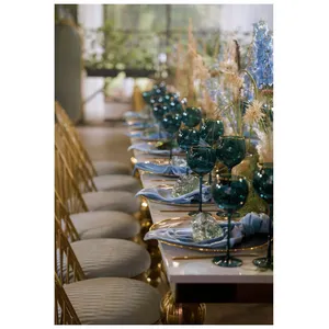 Сет бокалов Siren синих с золотой каймой - изображение 4