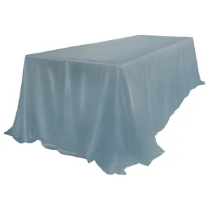Скатерть велюр, прямоугольная, серо-голубая XL