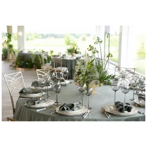 Сет бокалов Siren дымчатых с золотой каймой - изображение 2