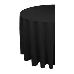 Скатерть, полиэстер, круглая, черная - изображение 2