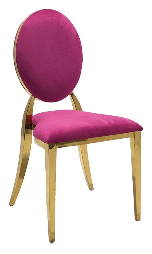 Стул Washington Gold, велюр фуксия