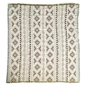 Покрывало декоративное Boho Terracota Grey