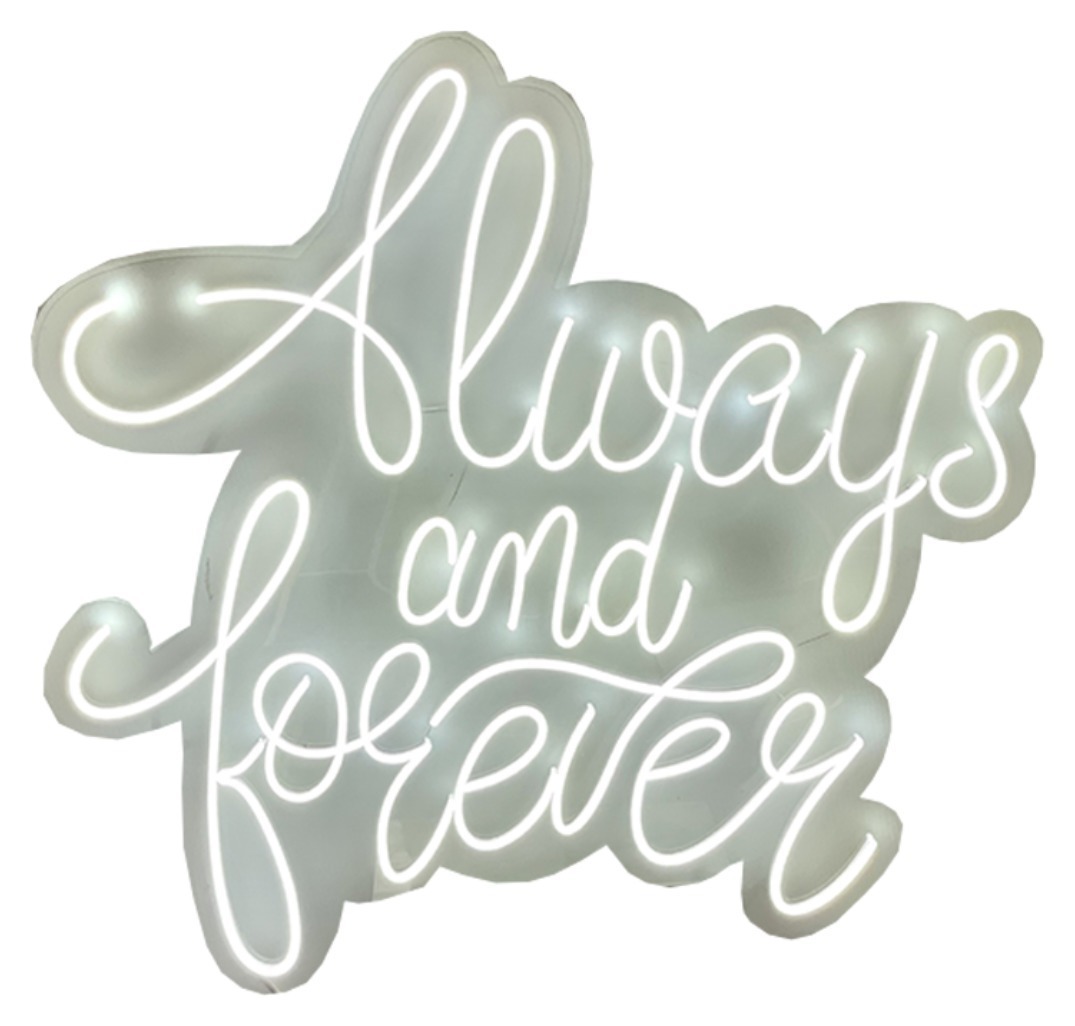 Неоновая надпись "Always and Forever"