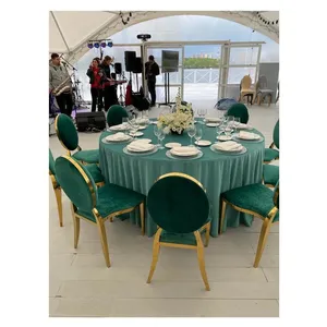 Скатерть велюр, круглая, бирюзовая - изображение 3