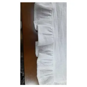 Скатерть из хлопка с рюшами, круглая, белая - изображение 3