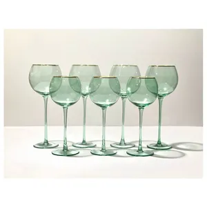 Бокал Siren S эвкалиптовый с золотой каймой - изображение 3