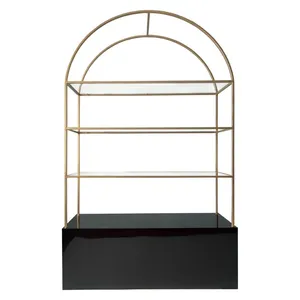 Стеллаж с черной тумбой Archie Black Gold