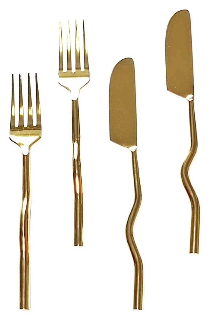 Столовые приборы Squash Gold, сет 4 предмета