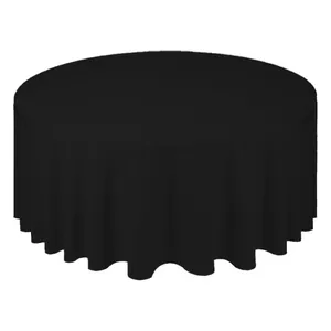 Скатерть, полиэстер, круглая, черная