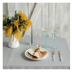 Скатерть полиэстер, прямоугольная, серая - изображение 5