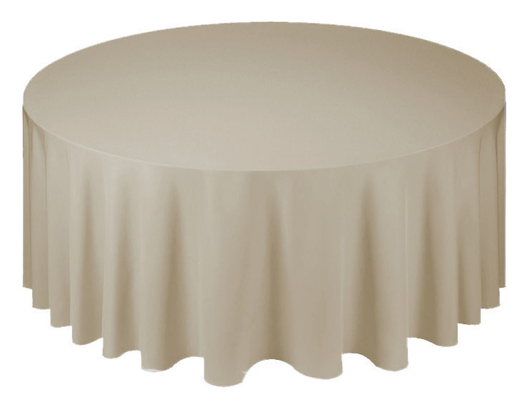 Скатерть полиэстер, круглая, беж холодный