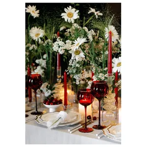 Сет бокалов Siren рубиновых с золотой каймой - изображение 4