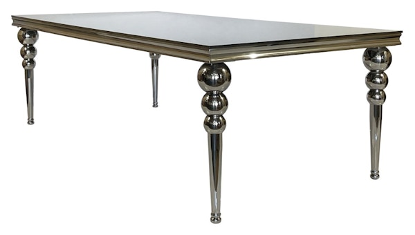 Прямоугольный стол Rectangle-silver 240, темное зеркало