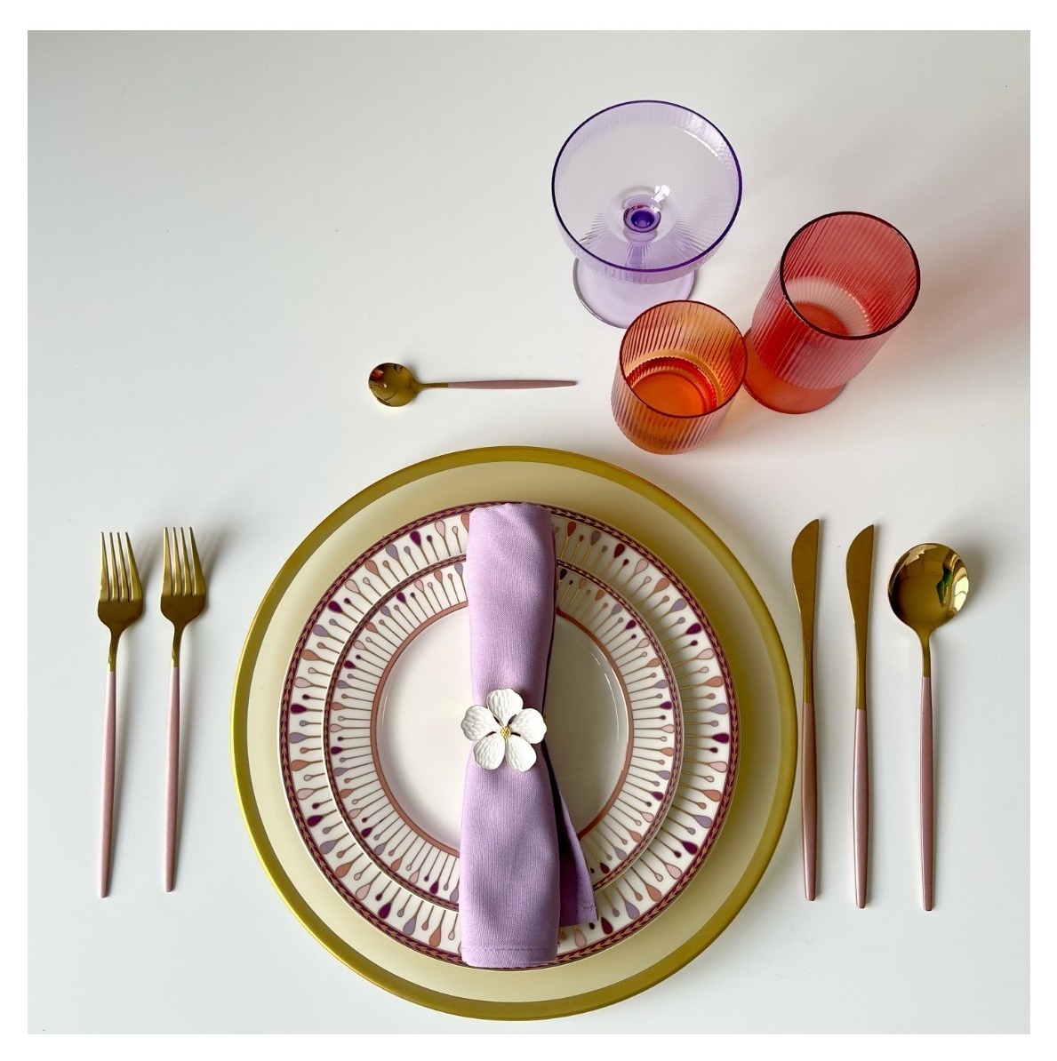 Столовые приборы Goa, розово-золотые, сет из 4 предметов