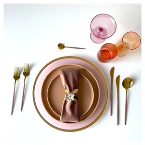 Столовые приборы Goa, розово-золотые, сет из 4 предметов - изображение 3