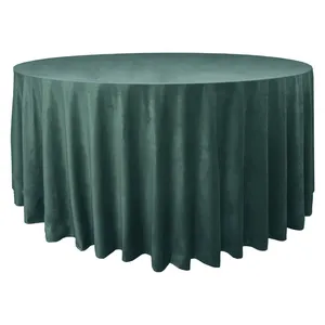 Скатерть велюр, круглая, бирюзовая