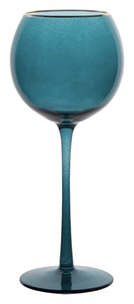 Бокал Siren L синий с золотой каймой