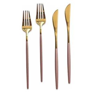 Столовые приборы Goa, розово-золотые, сет из 4 предметов