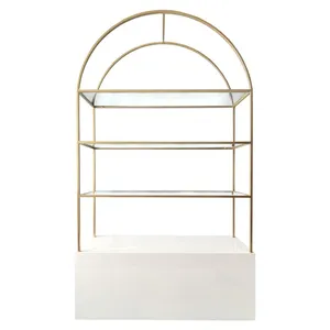 Стеллаж с белой тумбой Archie White Gold