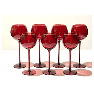 Сет бокалов Siren рубиновых с золотой каймой - изображение 7
