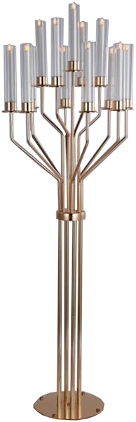 Канделябр золотой со стеклянными колбами Charisma (13 стоек)